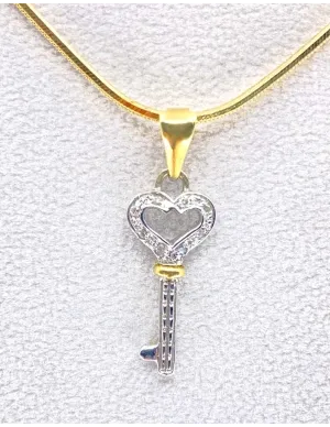 Pendentif Clé d'Amour Or & Diamants