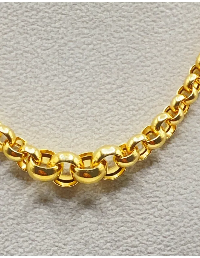 Chaine Mailles Jaseron Progressives Or Jaune