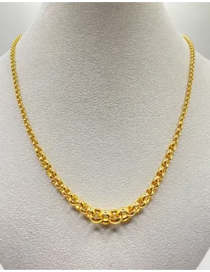 Chaine Mailles Jaseron Progressives Or Jaune