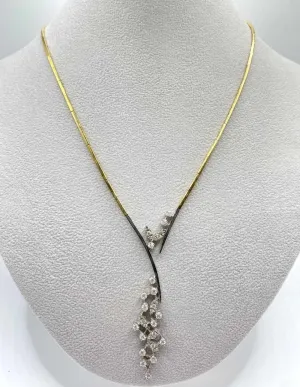 Collier Cravate Or Jaune Or blanc et Diamants