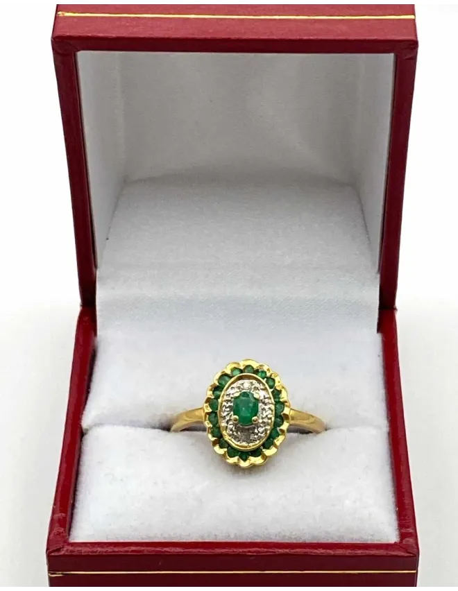 Bague Or, Emeraudes & Diamants