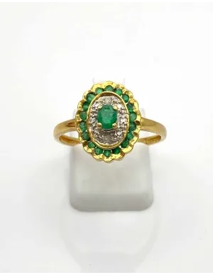Bague Or, Emeraudes & Diamants 2