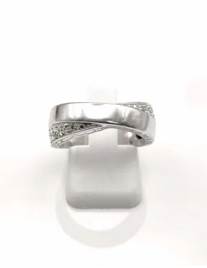 Bague Ballmain Croisée Or Blanc & Diamants 2