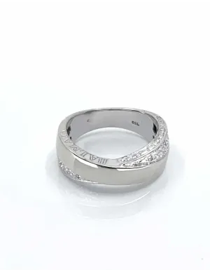 Bague Ballmain Croisée Or Blanc & Diamants