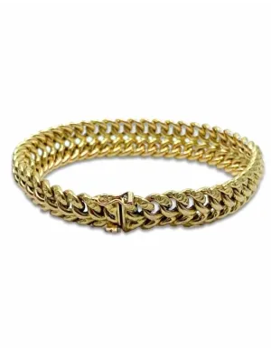 Bracelet Vintage Maille Americaine Or Jaune