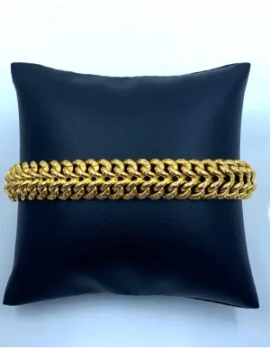 Bracelet Vintage Maille Americaine Or Jaune 2