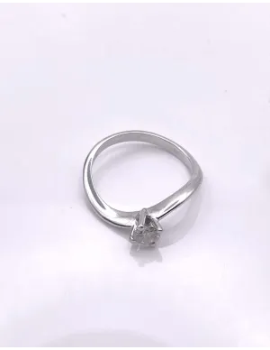 Bague Or Blanc & Diamant Solitaire