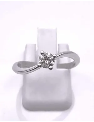 Bague Or Blanc & Diamant Solitaire 2