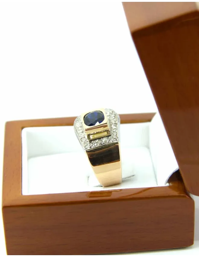 Bague Tank Ceinture Or, Saphir & Diamants