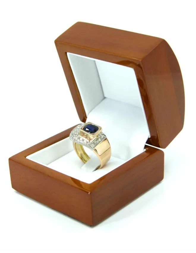 Bague Tank Ceinture Or, Saphir & Diamants