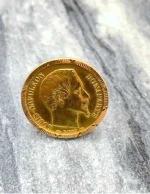 Bague Vintage Or Jaune Pièce 20 francs 2