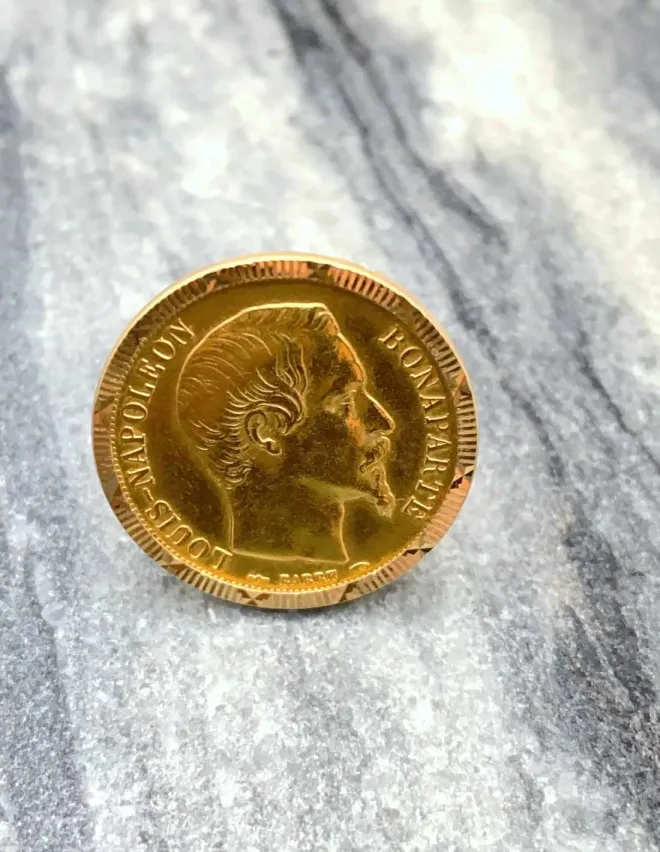 Bague Vintage Or Jaune Pièce 20 francs