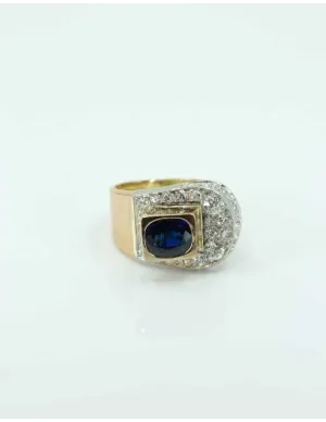 Bague Tank Ceinture Or, Saphir & Diamants 2