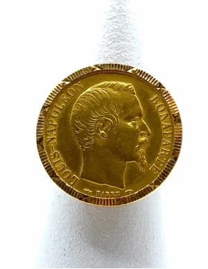 Bague Vintage Or Jaune Pièce 20 francs