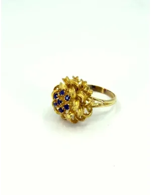 Bague Chou Or jaune & Saphirs 2