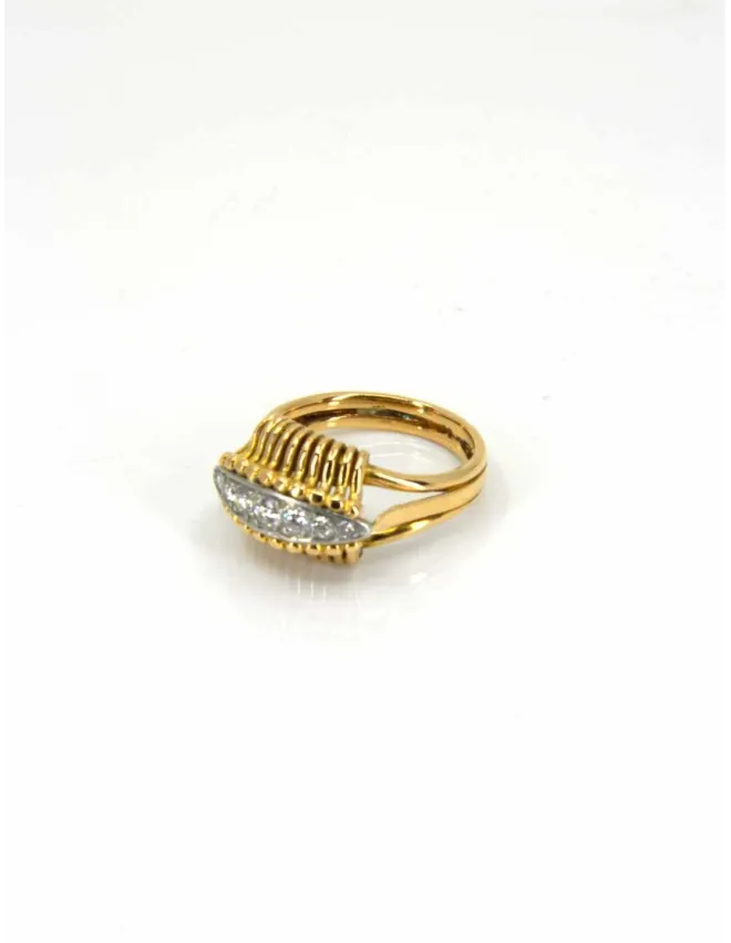 Bague Fil Or Jaune & Jarretiere Diamants
