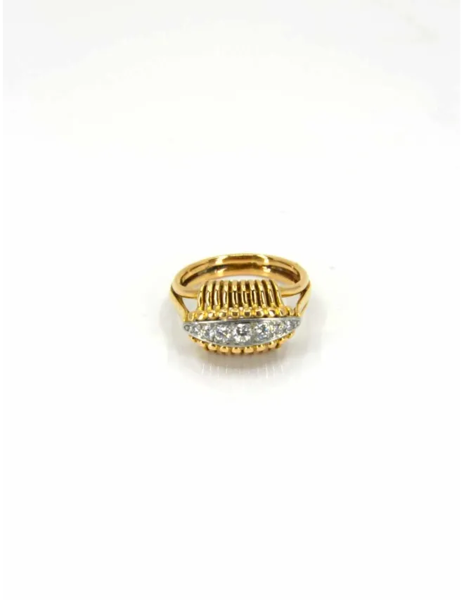Bague Fil Or Jaune & Jarretiere Diamants