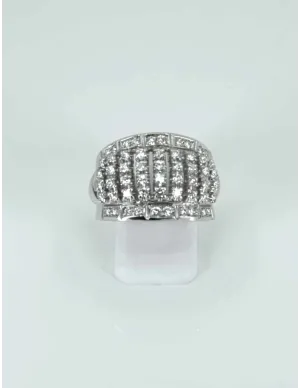 Bague Bandeau Or Blanc & Diamants 2