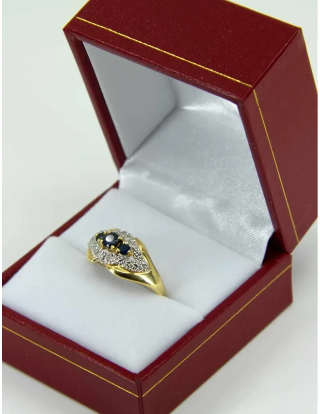 Bague 2 Ors, saphirs & Diamants