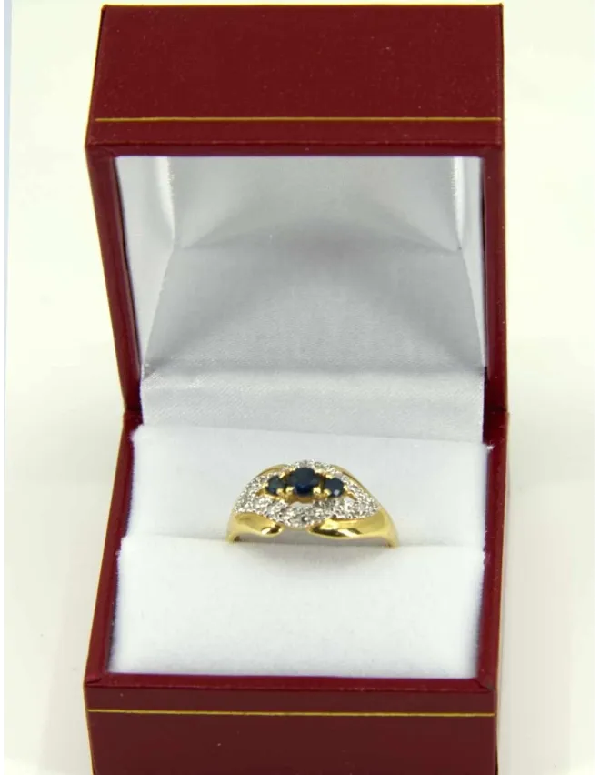 Bague 2 Ors, saphirs & Diamants