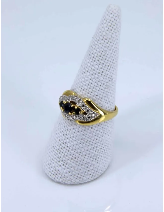 Bague 2 Ors, saphirs & Diamants