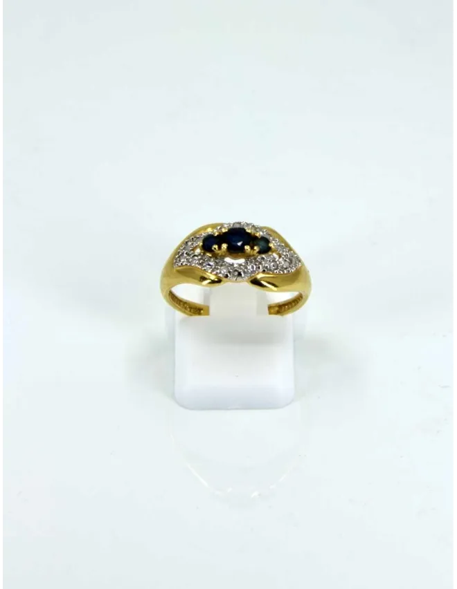Bague 2 Ors, saphirs & Diamants