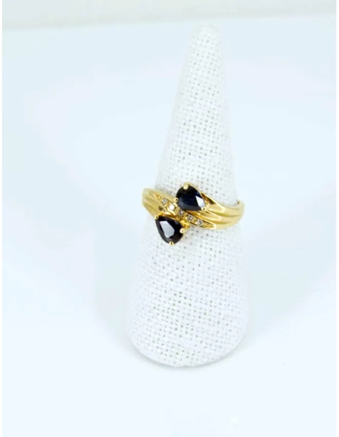 Bague Toi & Moi Or Jaune, Saphirs & Diamants