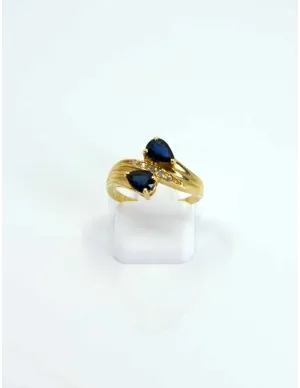 Bague Toi & Moi Or Jaune, Saphirs & Diamants 2