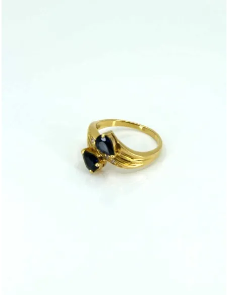 Bague Toi & Moi Or Jaune, Saphirs & Diamants