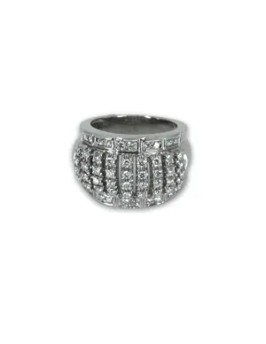 Bague Bandeau Or Blanc & Diamants