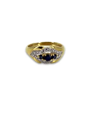 Bague 2 Ors, saphirs & Diamants