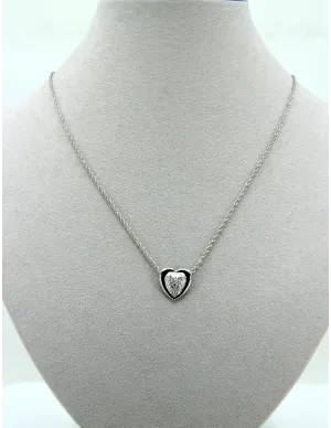 Collier Coeur Or Blanc & Diamants