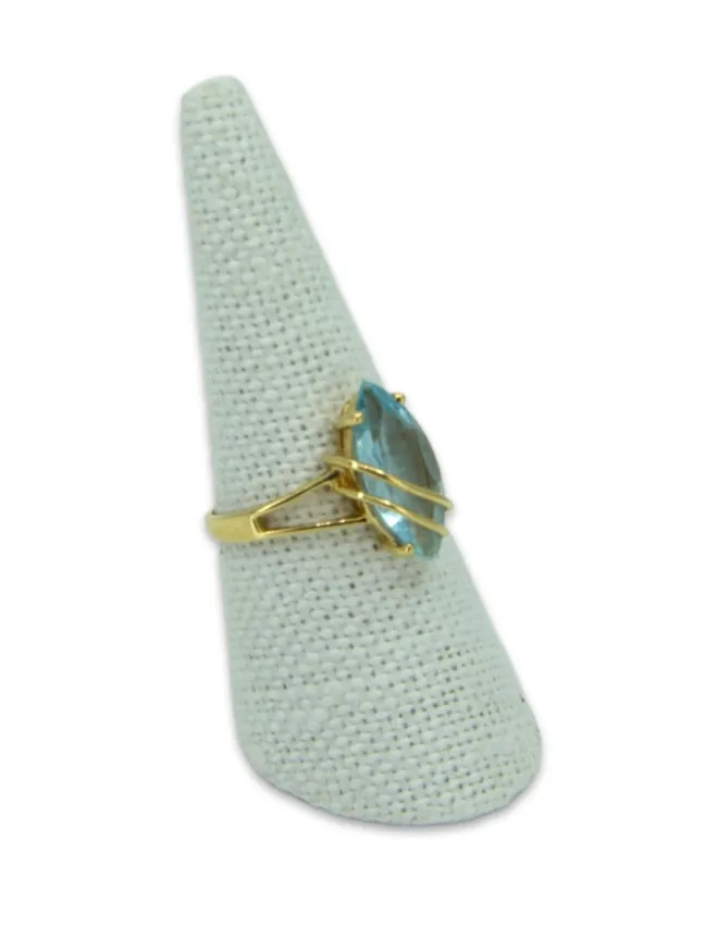 Bague Marquise Or Jaune 18K & Aigue Marine