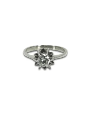 Bague Diamant Solitaire Or Blanc & Platine