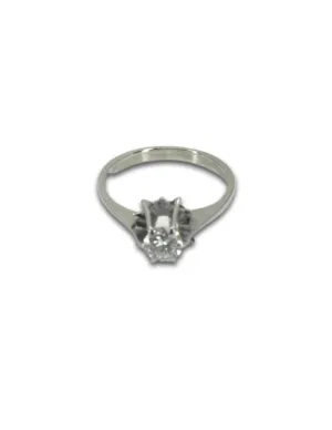Bague Diamant Solitaire Or Blanc & Platine 2