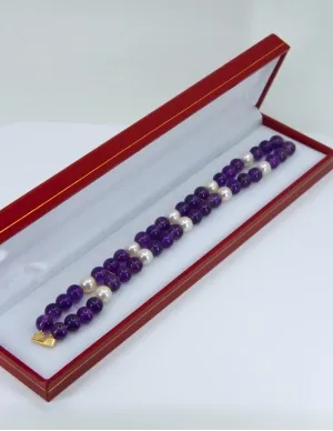 Bracelet Or, Amethystes & Perles de Culture 2