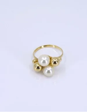 Bague Perles d'Or & Perles de Culture