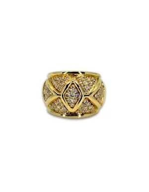 Bague Or Jaune Pavée Diamants