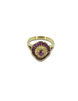 Bague Jupe Or Jaune & Saphirs Roses