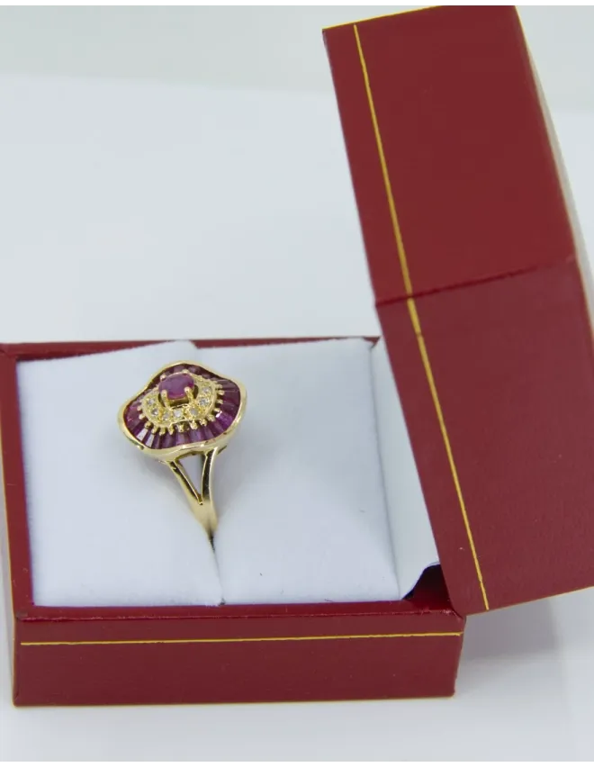 Bague Jupe Or Jaune & Saphirs Roses