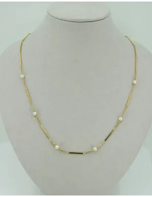 Collier Or Jaune & Perles de Culture