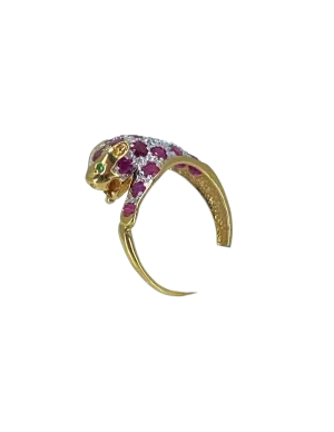 Bague Léopard Or, Rubis, Diamants & Emeraudes 2