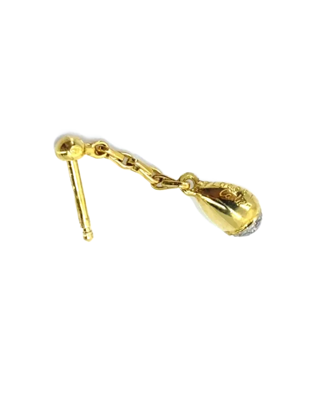 Pendants d'Oreilles Cartier Vintage, Diamants, Or Jaune et Blanc