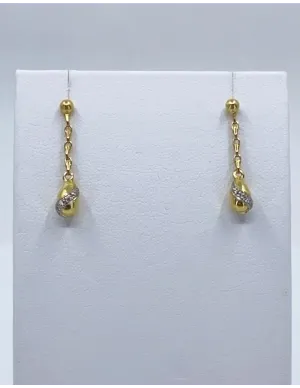 Pendants d'Oreilles Cartier Vintage, Diamants, Or Jaune et Blanc