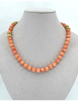 Collier Corail Peau d'Ange Fermoir Torsadé Or Jaune