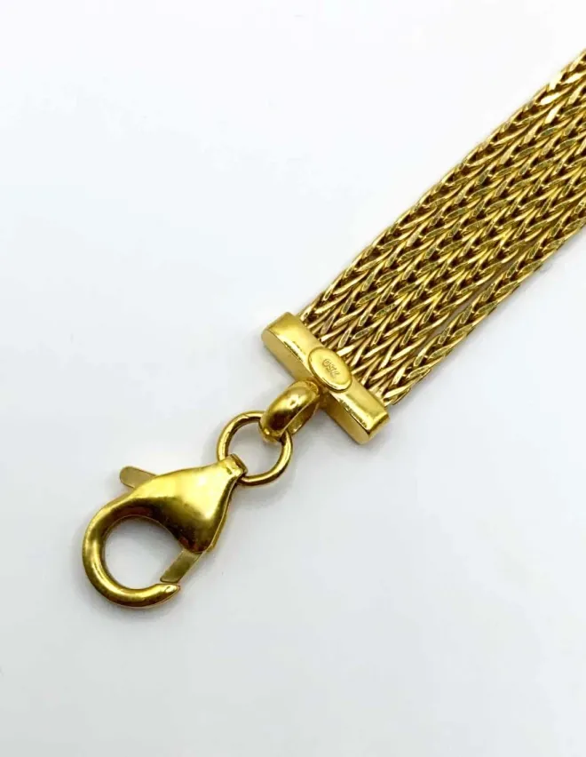 Bracelet Plat Multi-chaînes Or Jaune