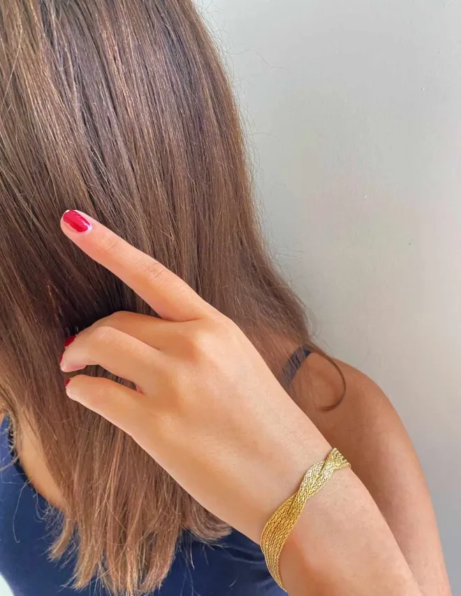 Bracelet Plat Multi-chaînes Or Jaune