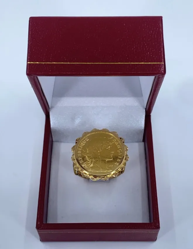 Bague Rétro Pièce d'Or 10F Marianne