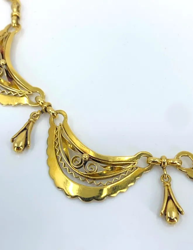 Collier Draperie Or Jaune
