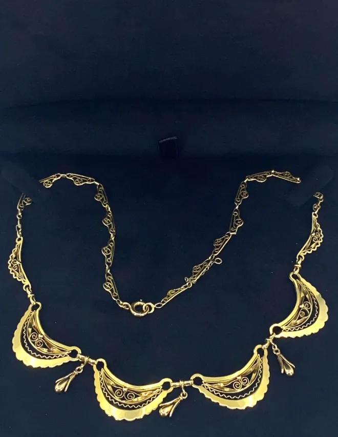 Collier Draperie Or Jaune